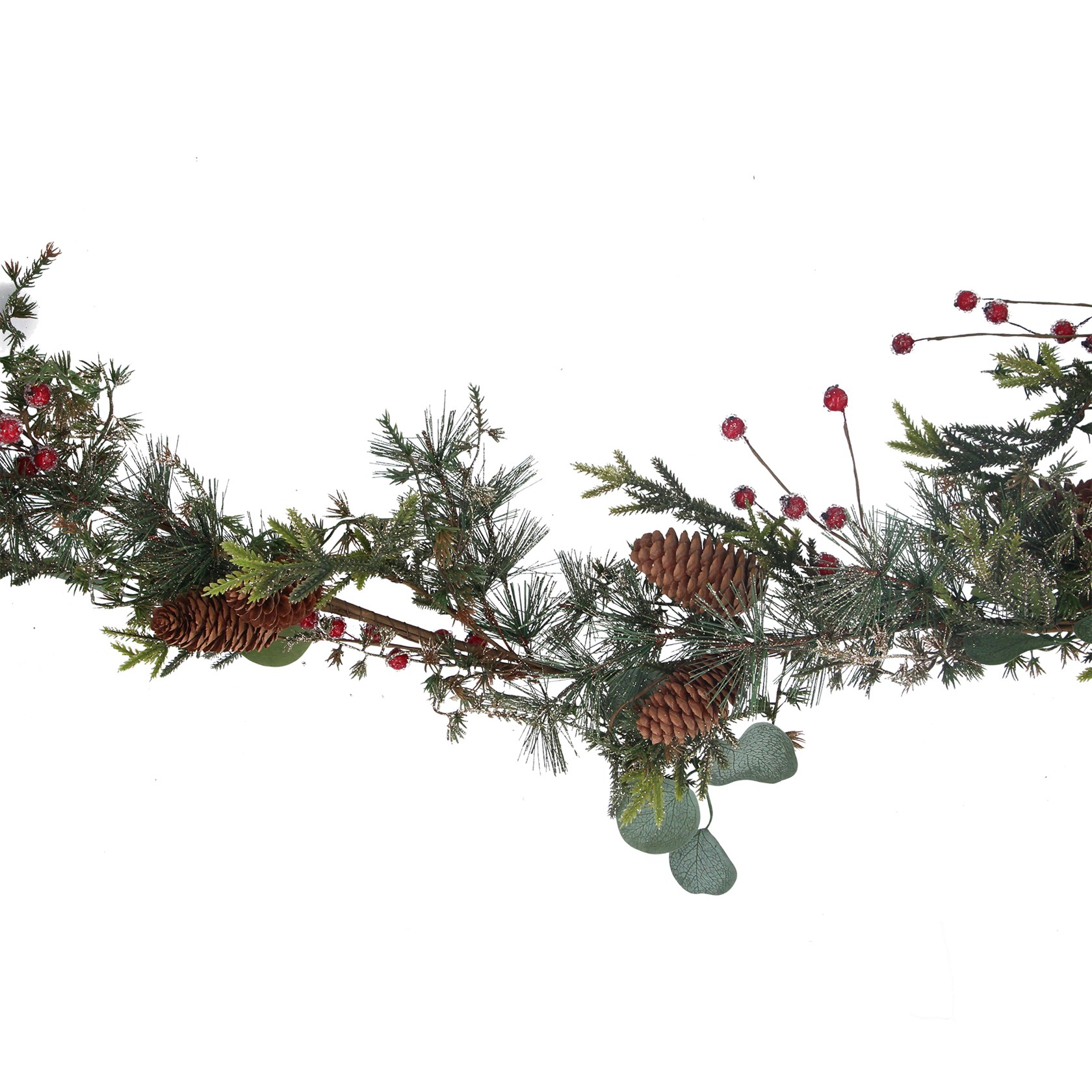 Christmas Mixed Fir Cone Berry Garland by Gisela Graham